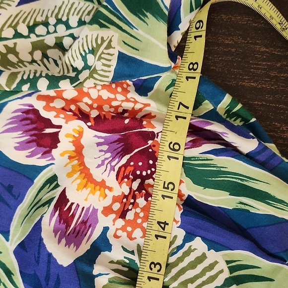 Antara Tropical Floral Print Jumpsuit Size 6 Cropped Wide Leg Cotton Vintage - Picture 9 of 14